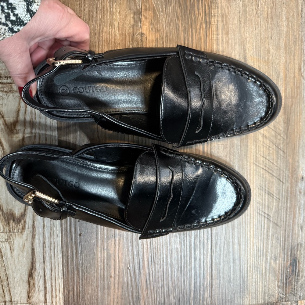 Women’s sling back Black Loafers